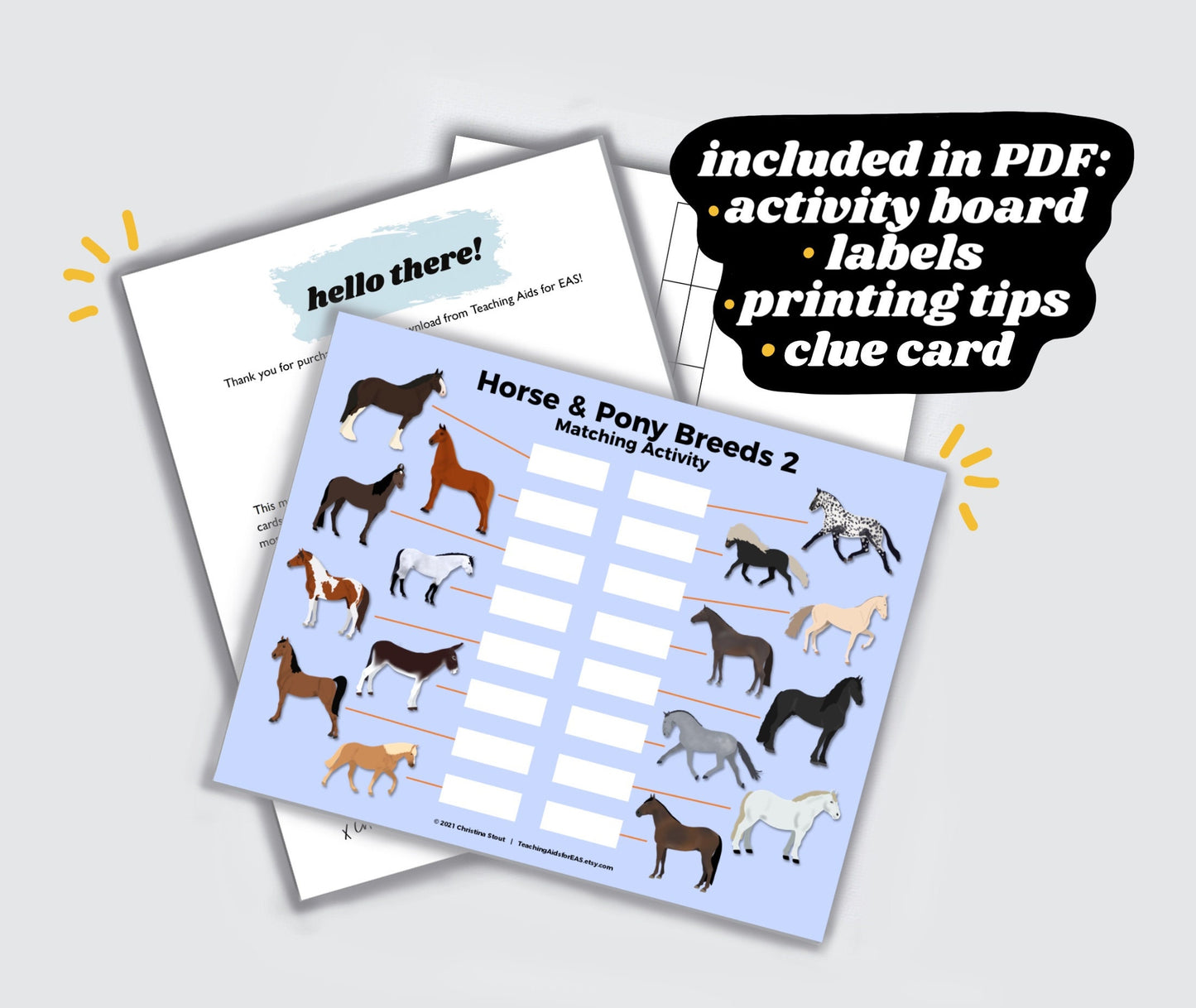 horse breeds 2 - PDF download - Teaching Aids for EAS