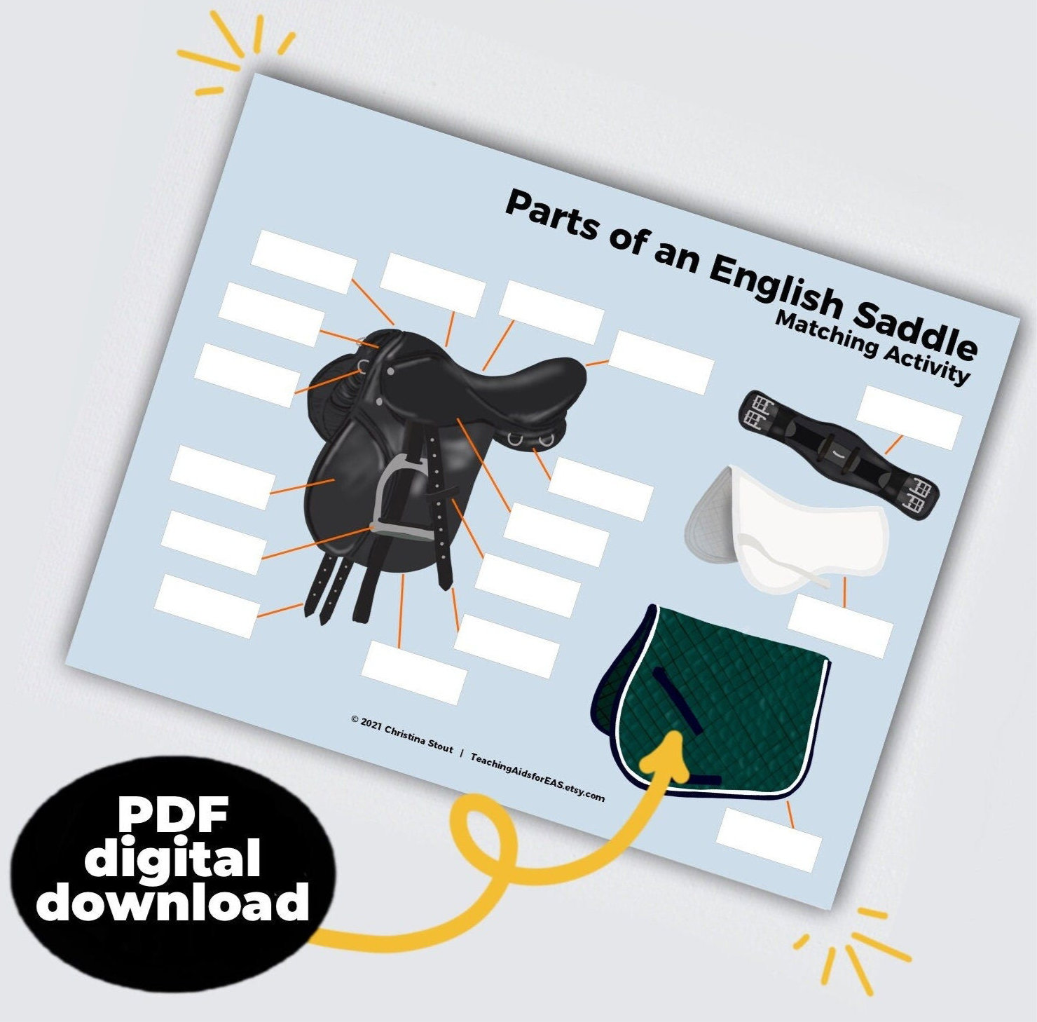 parts of saddle english - PDF download - Teaching Aids for EAS