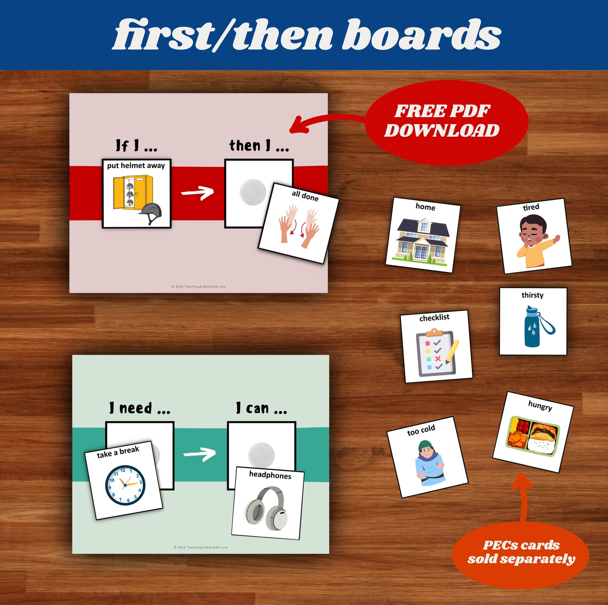 first/then boards - FREE pdf download - Teaching Aids for EAS