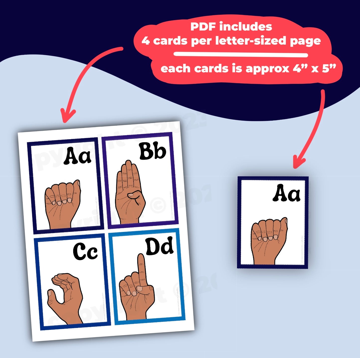 ASL alphabet flashcards - PDF download - Teaching Aids for EAS