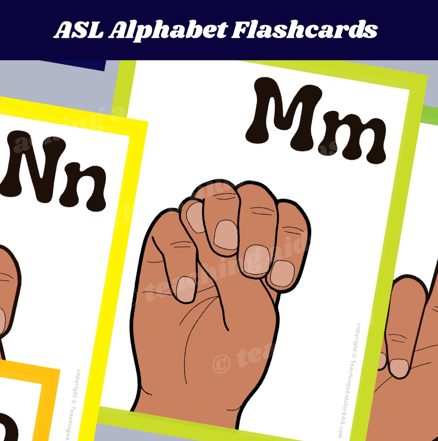 ASL alphabet flashcards - PDF download - Teaching Aids for EAS