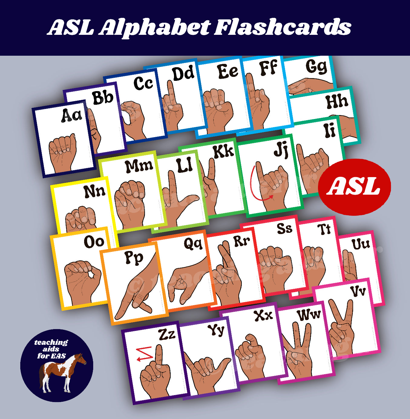 ASL alphabet flashcards - PDF download - Teaching Aids for EAS