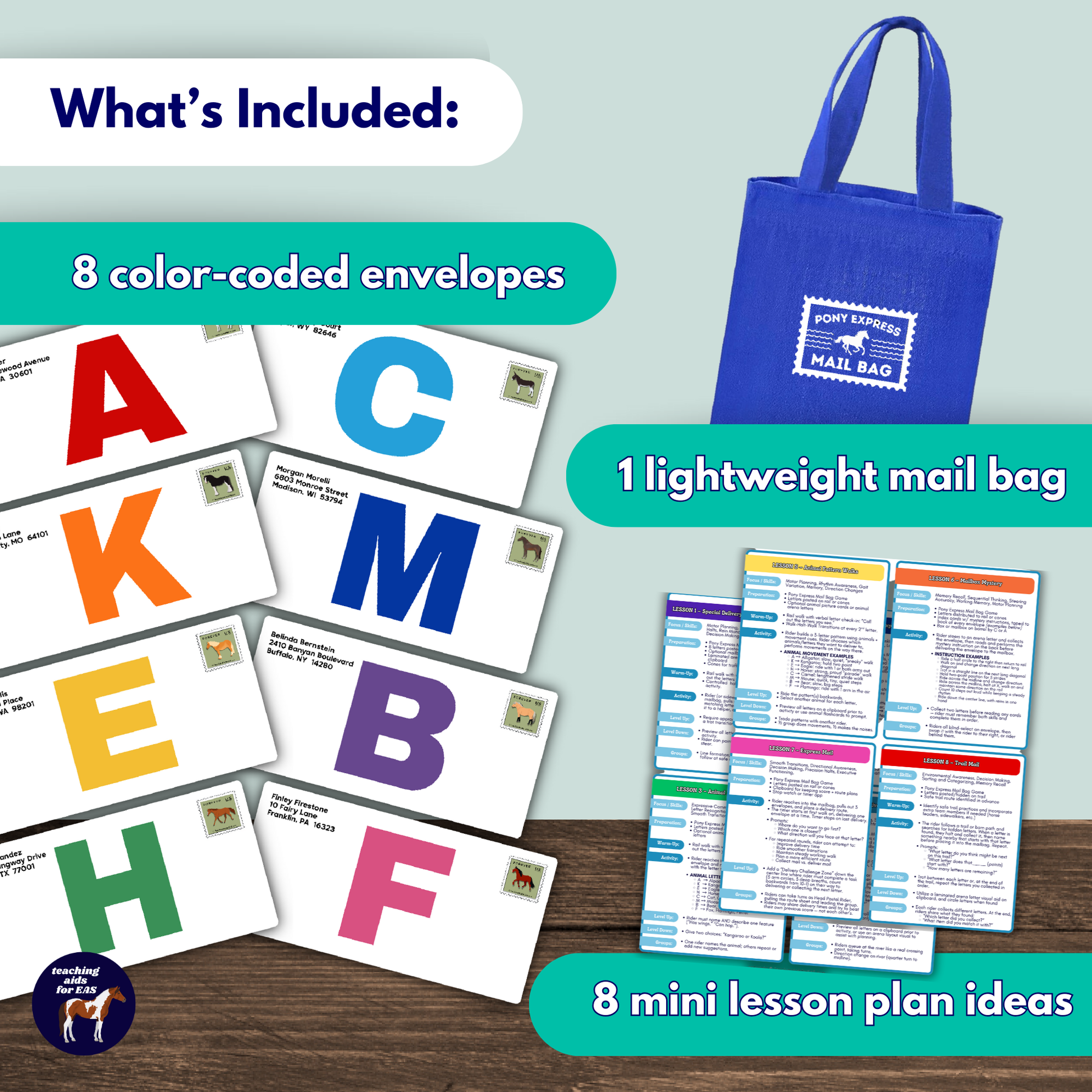 pony express mail bag game *NEW DESIGN* - Teaching Aids for EAS