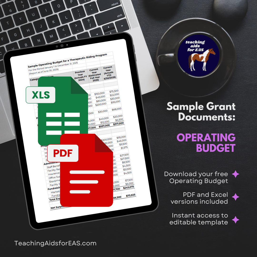 free sample operating budget - Teaching Aids for EAS