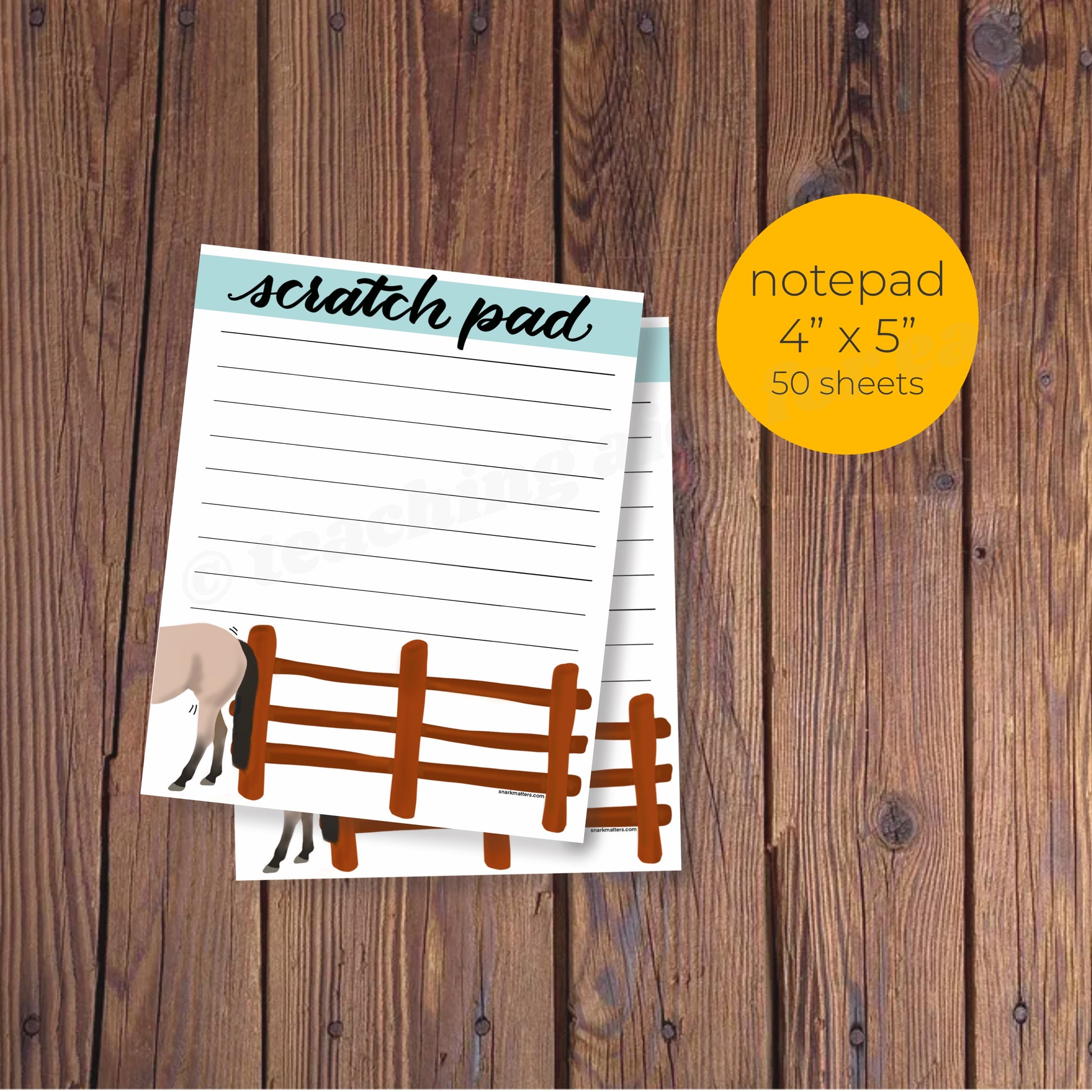 horse notepad gift - Teaching Aids for EAS