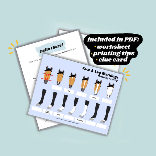 face & leg markings - PDF download - Teaching Aids for EAS