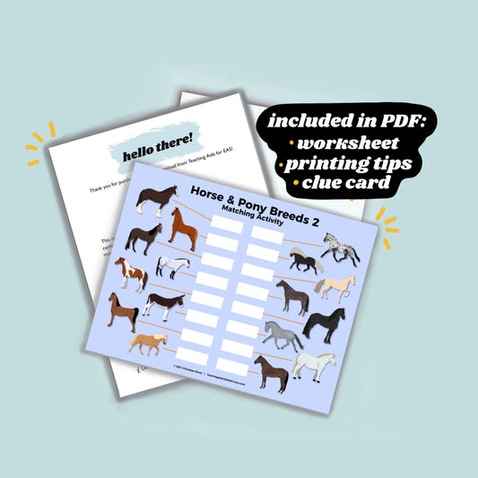 horse breeds 2 - PDF download - Teaching Aids for EAS