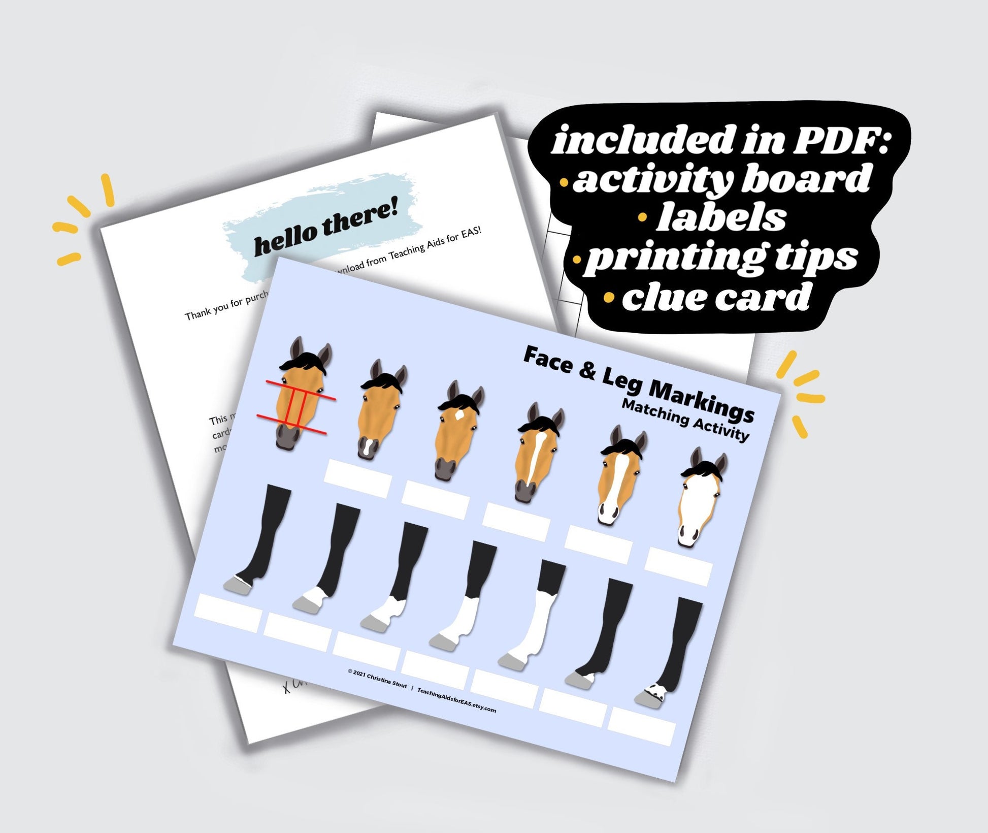 face & leg markings - PDF download - Teaching Aids for EAS